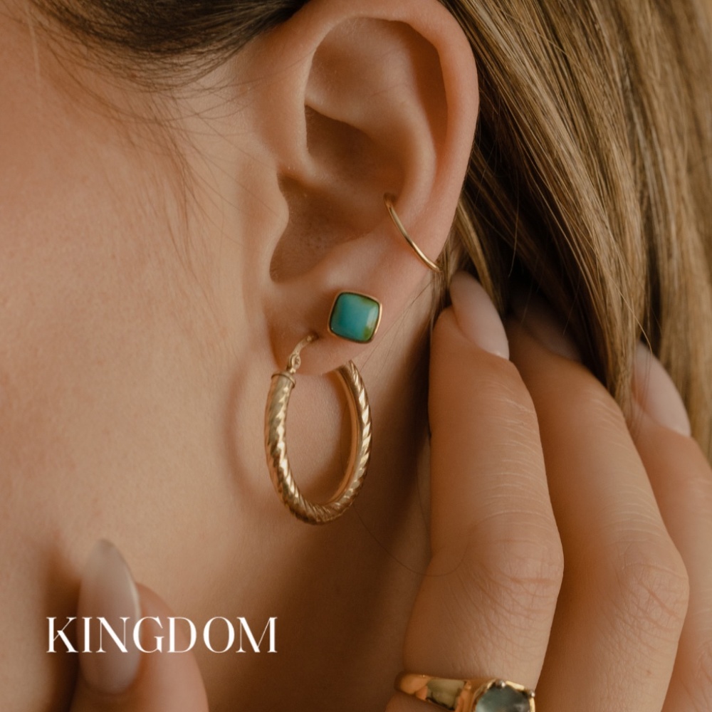 Twisted Textured Gold Hoops